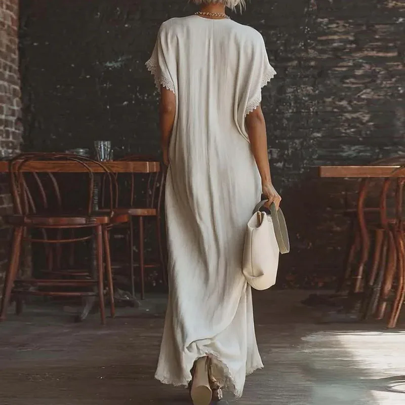sexy casual maxi dress Viadha Summer Maxi Dress Women's Casual Sexy Fashion Long Sleeve Pullover Neck Long Sleeve Ruffle High Waist Dress on Clearance