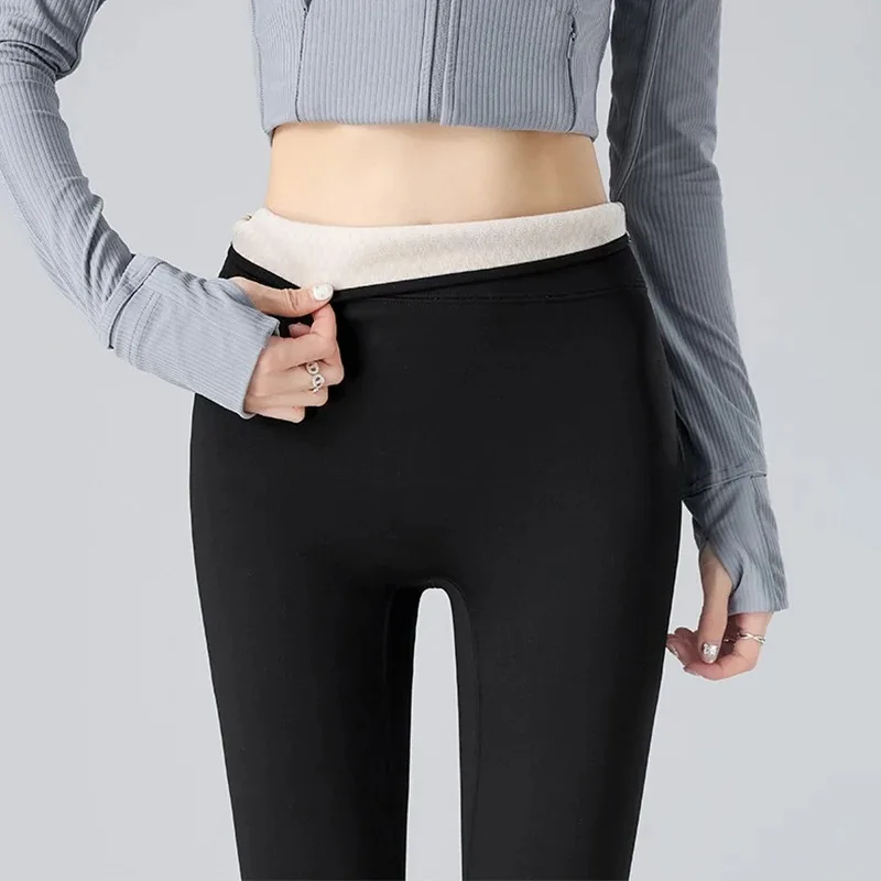 Out Wear High Waist Tummy Control Shark Leggings Women Autumn Outdoor Plus Fleece Leggings Sport Fitness Winter Warm Leggings