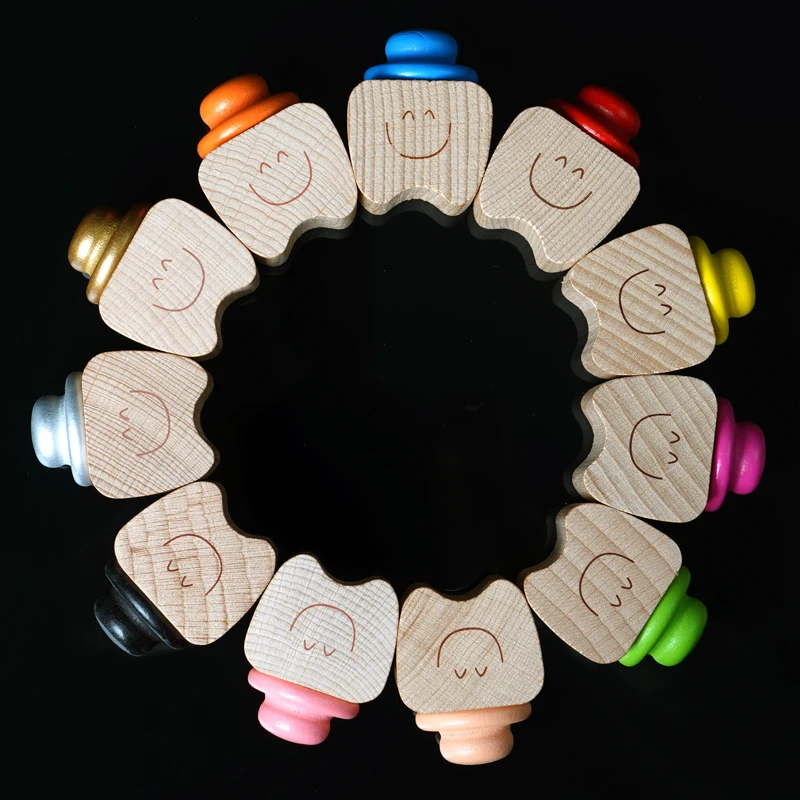 Baby Wood Tooth Box Organizer Milk Teeth Storage Collect Teeth Umbilica Save Gifts Baby Souvenir Gifts view 3