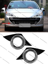 For Peugeot 207 Sport 2006-2009 Car Front Bumper Fog Light Lamp Frame Cover Foglights Foglamp Trim Cap Hood