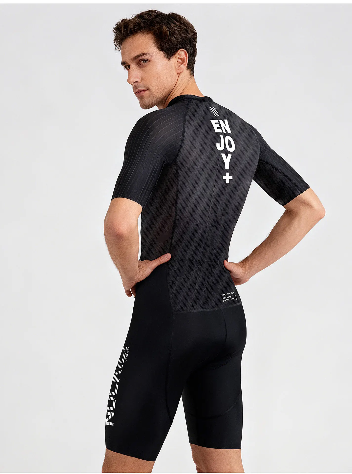 NUCKILY Herren Triathlon-Anzug Ironman Trisuit Ärmellos Radfahren Laufen Schwimmen Einteiliger Kompressionsanzug Schnelltrocknend Aero Rennanzug Pro – Detail 22