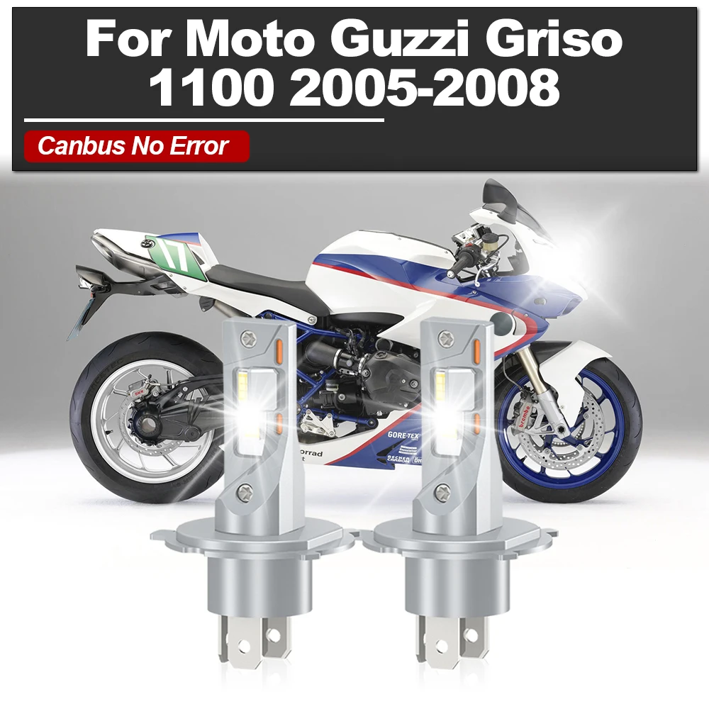 

120W Super Bright LED Headlight Bulbs 6000K Plug n Play Motorcycle Light 12V For Moto Guzzi Griso 1100 2005 2006 2007 2008