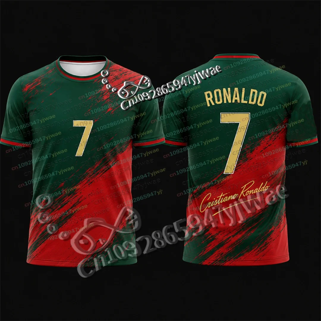 Heißer Verkauf Rushready Ronaldo Nr. 7 Gedenk-Fußballtrikot Sommer Eltern-Kind Sport T-Shirt Sonderedition Fan Fußballtrikot – Detail 12