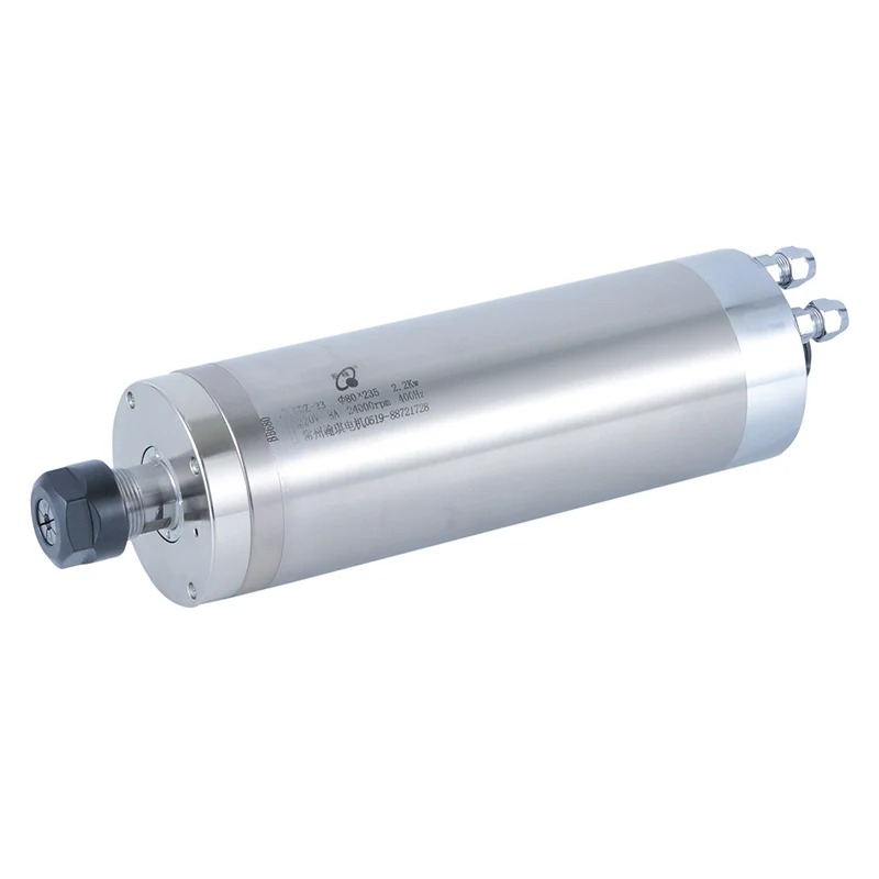 HQD GDZ-23 80mm 2.2Kw 24000rpm 220Hz 8A ER20 Woodworking Broche Husillo CNC Water Cooling Spindle Motor