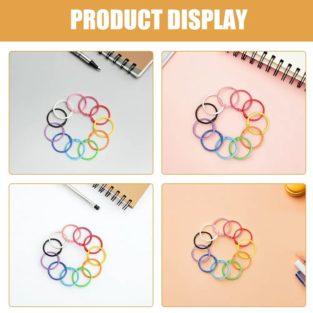 140Pcs Metal Binder Rings Small Loose Leaf Book Rings Mini Keychain Clips for DIY Projects Office School Home Organizer