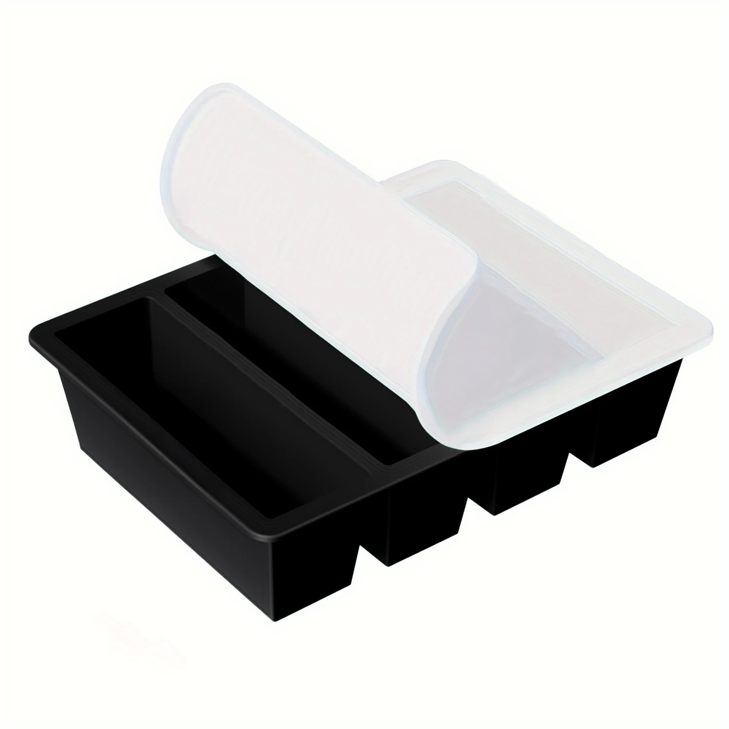 1/4 Stuks Grote Rechthoekige Ijsblokjesvorm Set Met Deksel Stapelbare Vriezer Trays Voor Flessen Dranken Lange Kubussen schimmel Keuken Artikelen