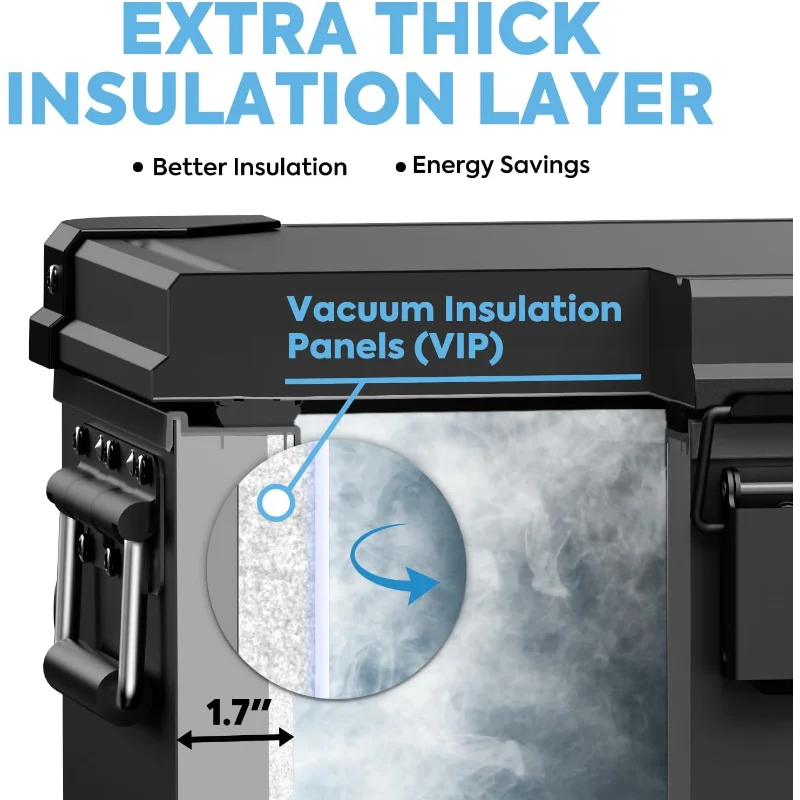 ICECO APL35 Dual Zone Portable Fridge Freezer, 37 Quart 12V Car Refrigerator with Secop Nano Compressor, Aluminum Electric