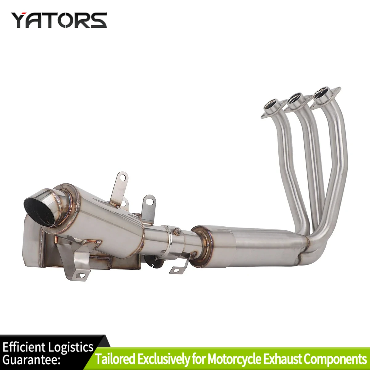 For 675 OEM Look with Mechanical Valve Motorcycle Upgrade Full System Exhaust Pipe