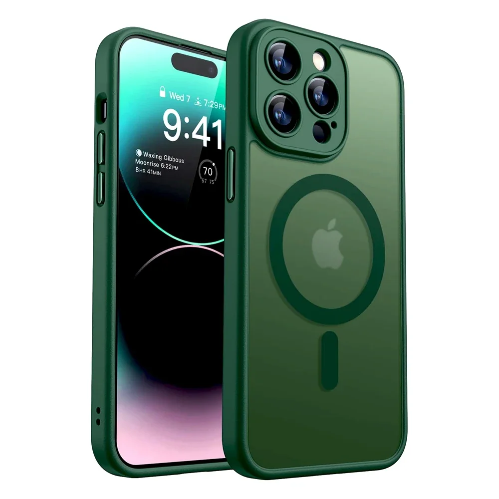 Luxury Matte Translucent Shockproof Magnetic Case For Magsafe For iPhone 17 16 15 14 Plus 13 12 11 18 Pro Max 17Air 16e Cover