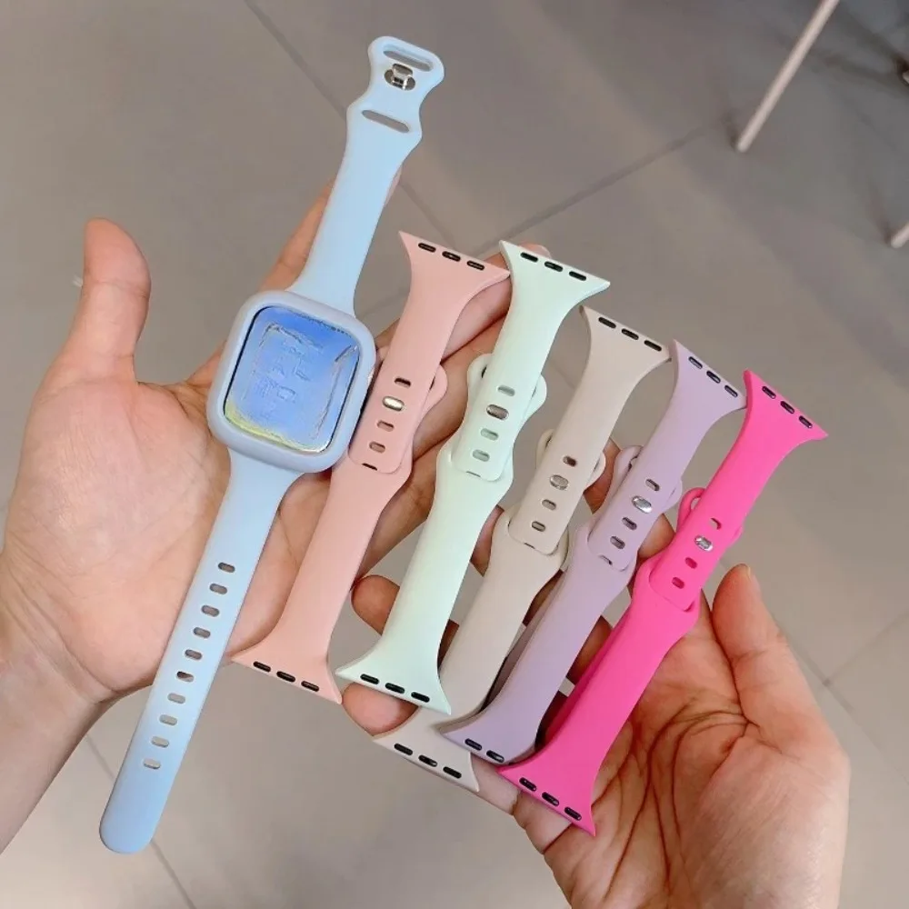 Light Figure 8 Buckle Hourglass Silicone Band For Apple Watch Series 11 10 9 8 7 6 5 SE Ultra Fits 49-38mm Breathable Unisex