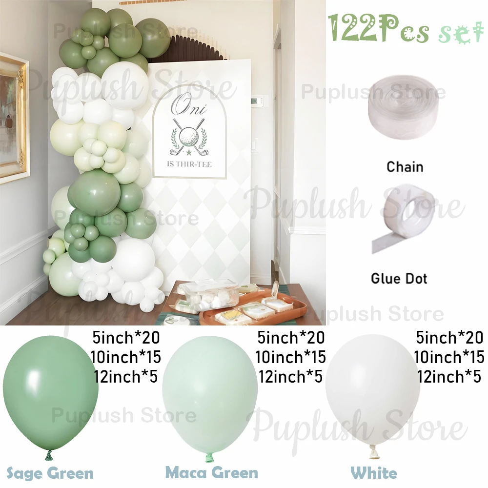 122Pcs Sage Pastel Green White Balloons Arch Macaron Retro Green Balloons Garland for Baby Shower Weddings Birthday Party Decor view 6