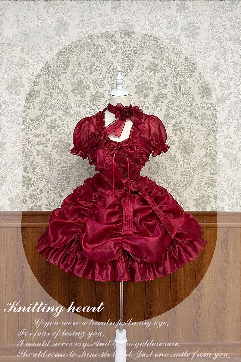 Lolita Women Summer Crop Blouse Y2k Sweet Bandage JK Blusas Capes Cosplay Harajuku Ruffled Puff Sleeve Shirt Kawaii Mujer