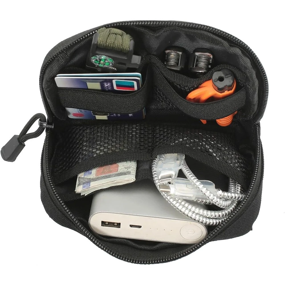 حقيبة إكسسوارات خارجية EDC حقيبة خصر، حقيبة تخزين عملية صغيرة للسفر والمشي لمسافات طويلة، حقيبة خصر عصرية للرجال، محفظة للهاتف المحمول