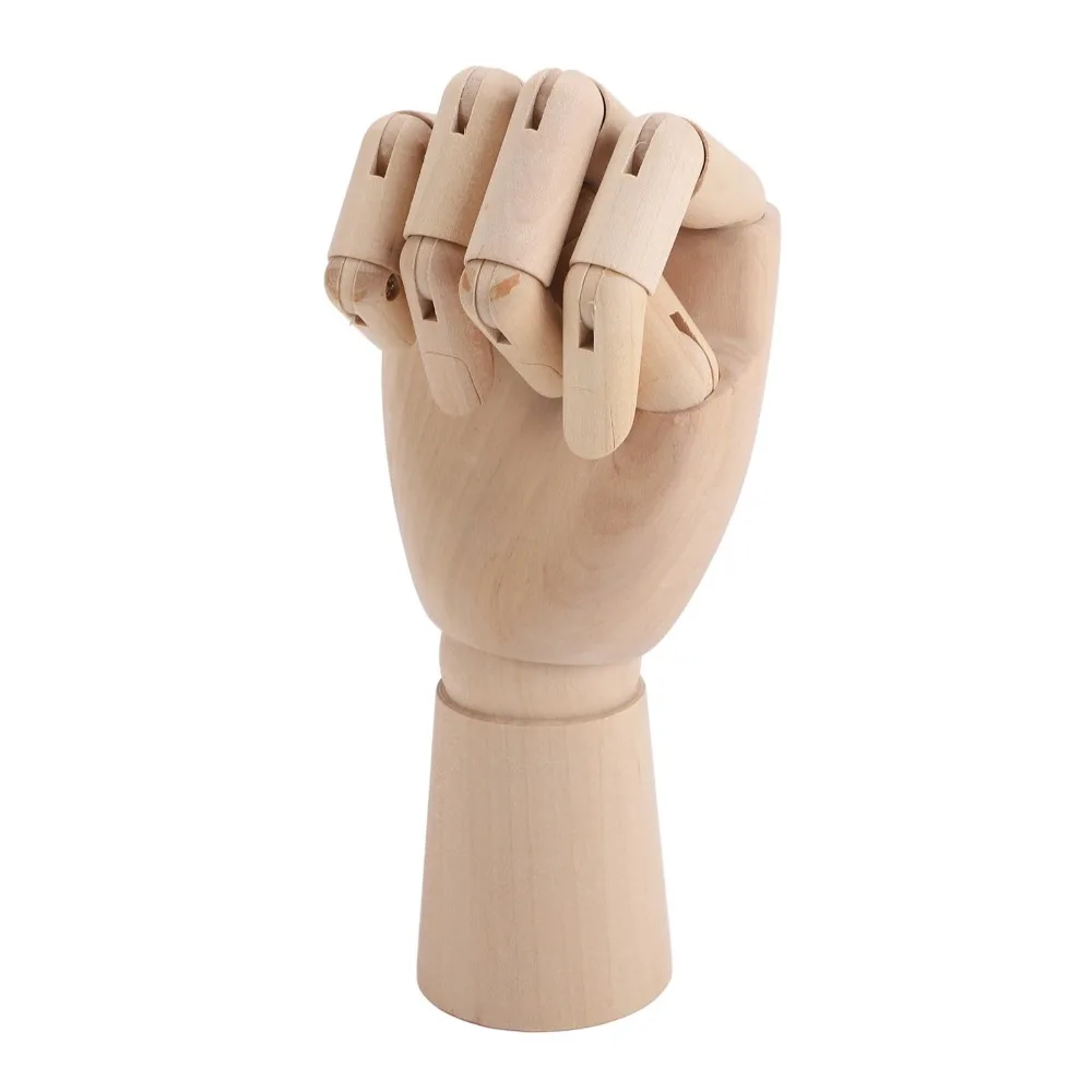Flexible Joints Articulated Mannequin 10 Inch Left Hand Artist Drawing Model Movable Fingers Right Hand Wooden Hand Model