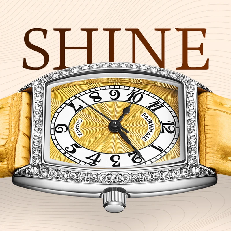 مارك Fairwhale 3450 ساعة أنيقة للنساء الماس السيدات فستان كوارتز ساعات مقاوم للماء ساعة امرأة #4