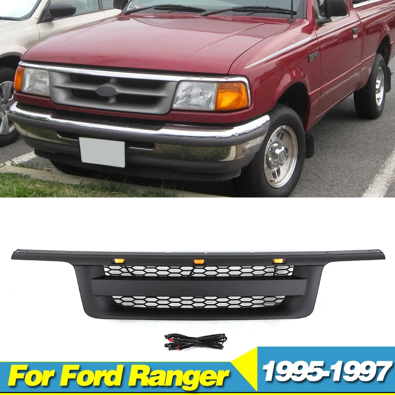 Front Grille With Light  Fits For Ford Ranger 1995 1996 1997 Racing Grill Auto Parts