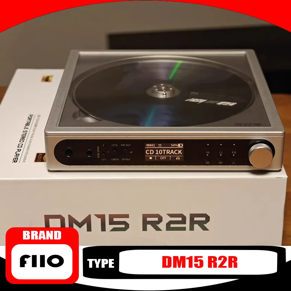

FiiO DM15 R2R Портативный Bluetooth CD-плеер Стерео HD-дисплей Hi-Fi-плеер Звуковая карта USB Walkman Turntable