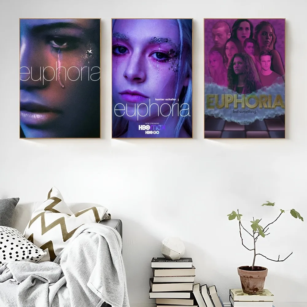 1PC Euphoria TV Series Poster Self-adhesive Art Waterproof Paper Sticker Coffee House Bar Room Wall Decor