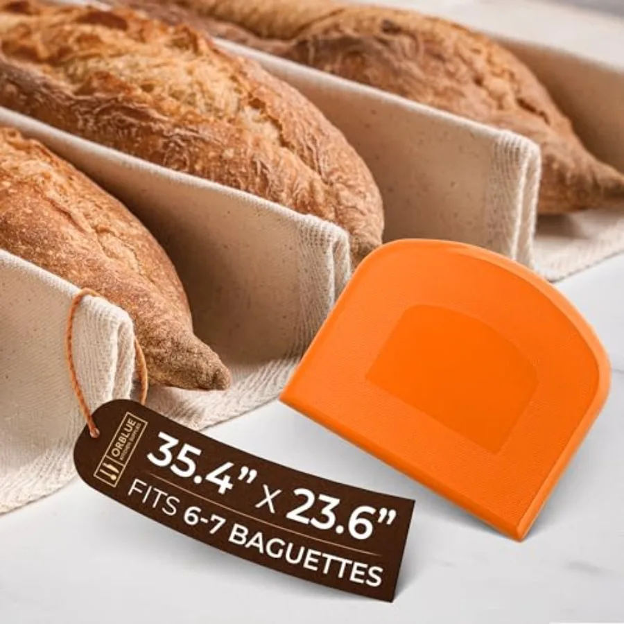 

Bakers Couche and Proofing Cloth, 100% Cotton Fabric for Bread Dough Baking, Shaping Tool for Baguettes, Loaves, Ciabatta, Brea