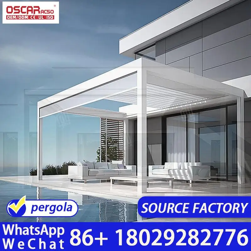 Outdoor Custom Durable Aluminum Alloy Awning Smart Folding Canopy PVC Scaffold Pergola Patio Garden Deck Europe America Backyard