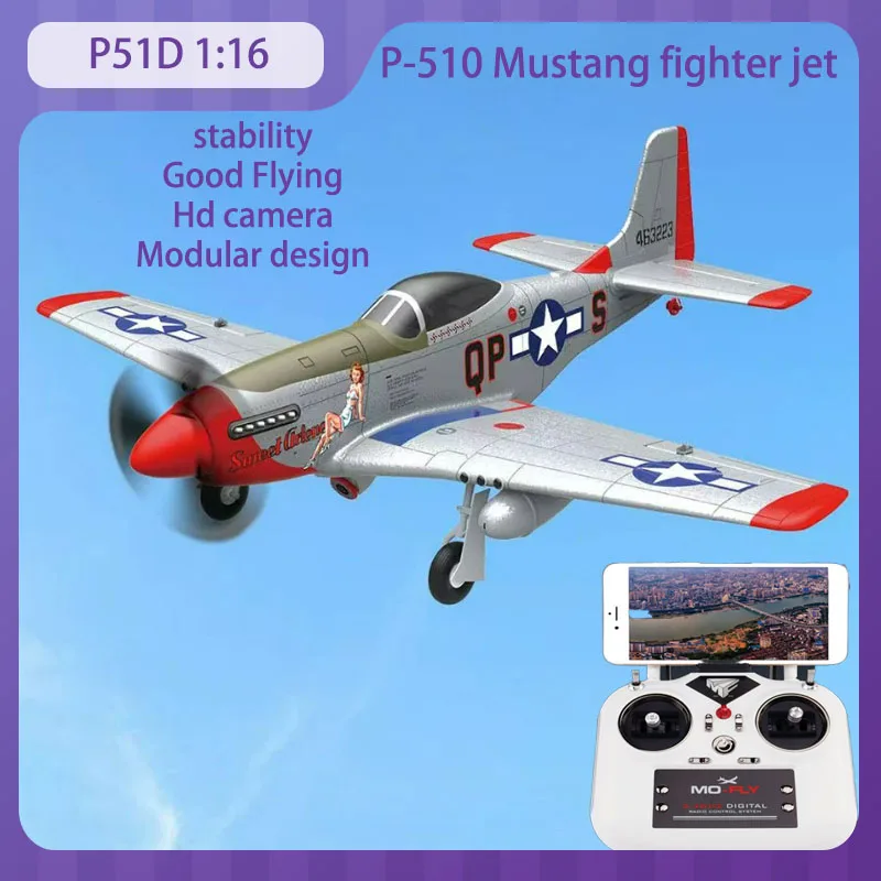 

New P51D RC Airplanes Four channel spiral instrument brushless Rc of high-definition cameras image Fixed wing model toy gift RTF