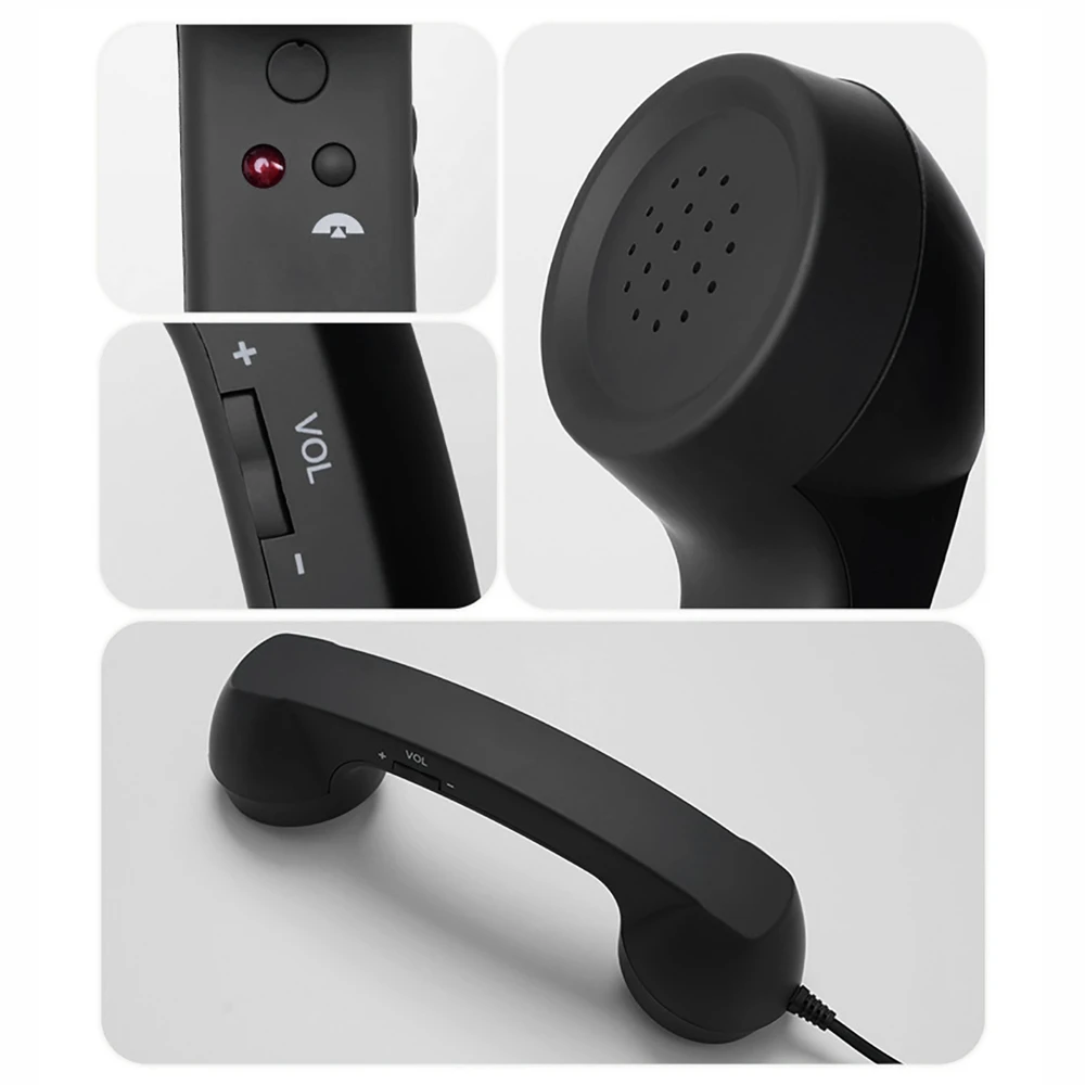Mehrfarbiger Retro-Telefonhörer, Typ-C Plug-and-Play Strahlenschutz-Telefon Externer Kopfhörer Handy-Empfänger mit Mikrofon – Detail 12