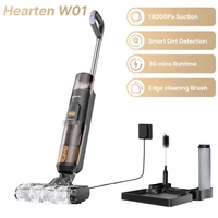 Hearten M01 Cordless Smart Wet Dry Vacuum Cleaner 18000Pa Super Strong Suction Double Water Tank Cleaning Household Appliances