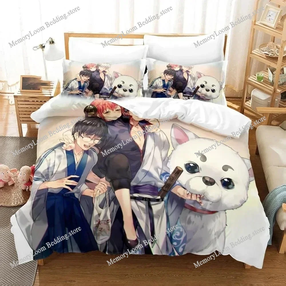 

3D Printed Gintama Bedding Set Anime Gintoki Sakata Duvet Cover Double Twin Full Queen King Adult Kids Bedclothes Quilt Cover