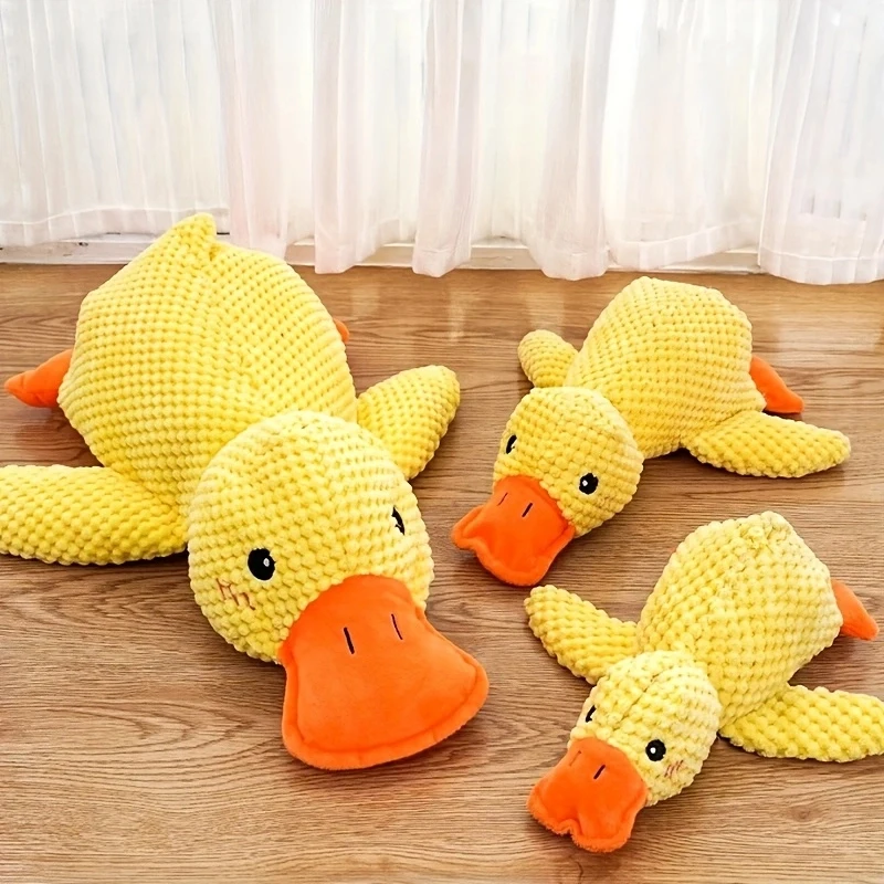Pato calmante para perros, juguete para perros pato amarillo 2025, almohada calmante de patos suaves, juguete para perros y patos con sonido de enfriamiento para perros de interior