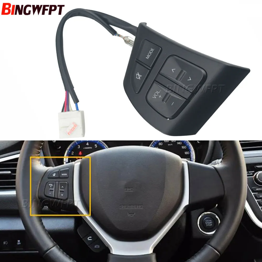 Multifunction Steering Wheel Switch 37460-66M00-5PK Volume Radio Music Mute Mode Control Button For Suzuki Vitara 2016 2017 2018