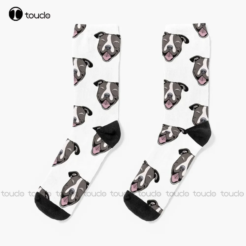 Pitbull Socks Youth Black Soccer Socks 360° Digital Printing Personalized Custom Unisex Adult Teen Youth Socks Custom Gift