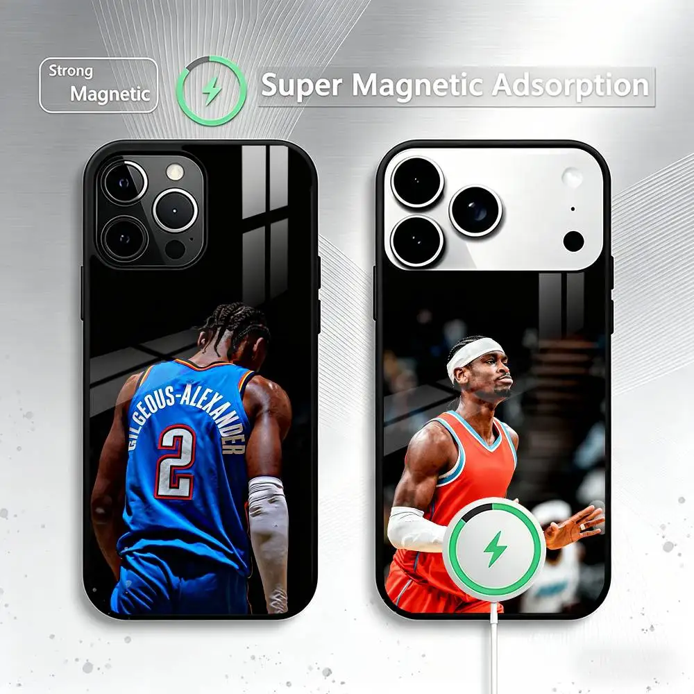 

Basketball Shai-i Gilgeous-Alexander Phone Case For iPhone17,16,15,14,13,12,11 Plus,Pro Magnetic For Magsafe Wireless Charging