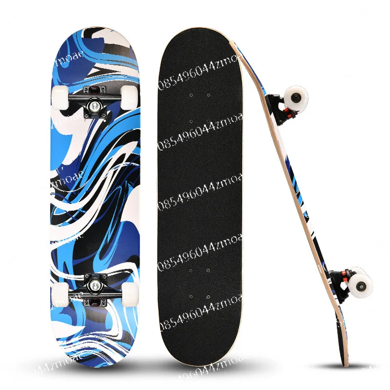 

Teenage and adult four wheel double lift beginner's concave skateboard