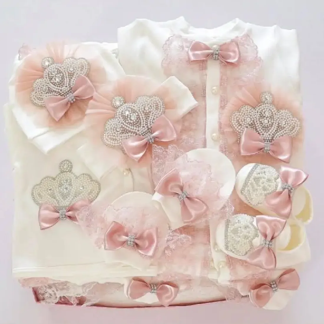 Dollbling 5 قطع الوليد ترحيب المنزل وتتسابق القطن الرضع عش الطفل الفاخرة الفراش شخصية التطريز مجموعة بطانية #3