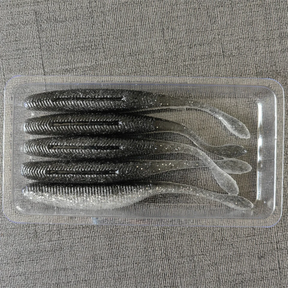 MUKUN 5PCS Stick Wurm Softbait Angeln Köder Gesalzen Gerade Schwanz 75mm 90mm 110mm Perfekte Schwimmen kunststoff Traum Schuss Weiche