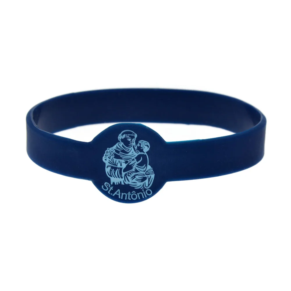 1 PC Jesus Silikon-Armband St. Antonius Rogai Por Nos Personalisiertes Glaubensgeschenk Armreif für Katholische Männer und Frauen – Detail 5