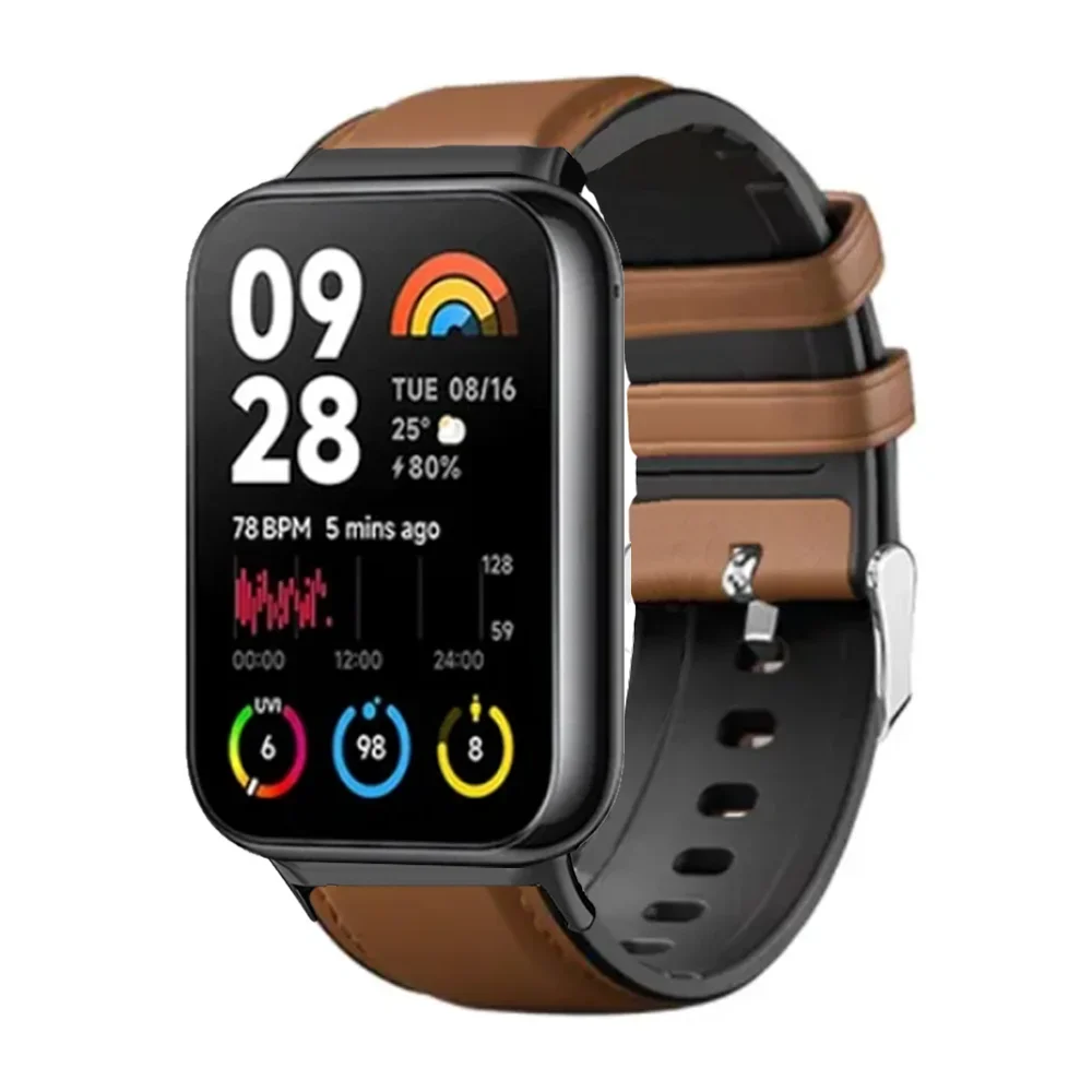 Leather Strap for Xiaomi Mi band 8 Pro Accessoeies Genuine Sports Strap for Redmi watch 4 Watchband Smart watch Bracelet Correa