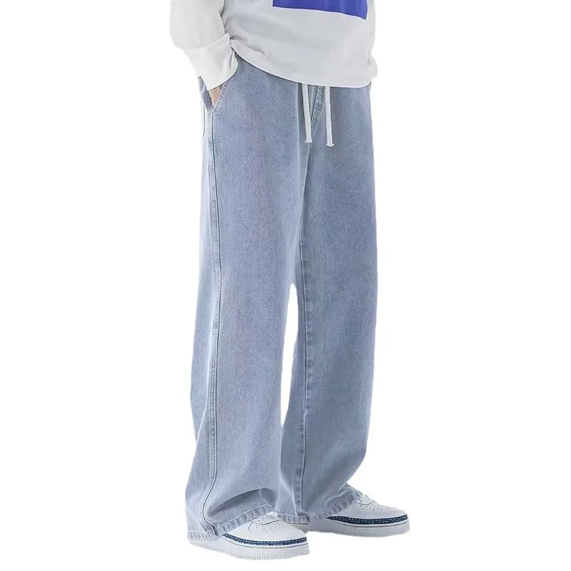 Light Blue Jeans for Boys Straight-leg Loose Wide-leg Summer Thin New Style Jeans Men Fashionable Commuter Breathable Men's Wear