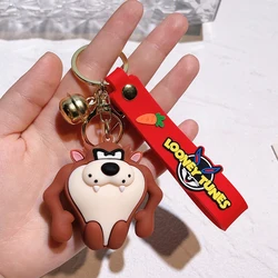 Disney Cartoon Keychain Anime Cute Figure Taz Bus Bunny Keyring Bag Pendent PVC Key Chains Accessories Toys Gifts for Kids