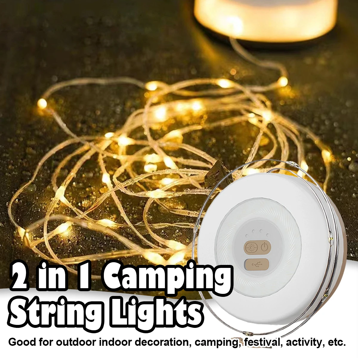 

Led Camping Lamp Strip 10m Outdoor Modes Stowable Belt Room String Usb Atmosphere Length Portable Tent Recyclable Decoration For