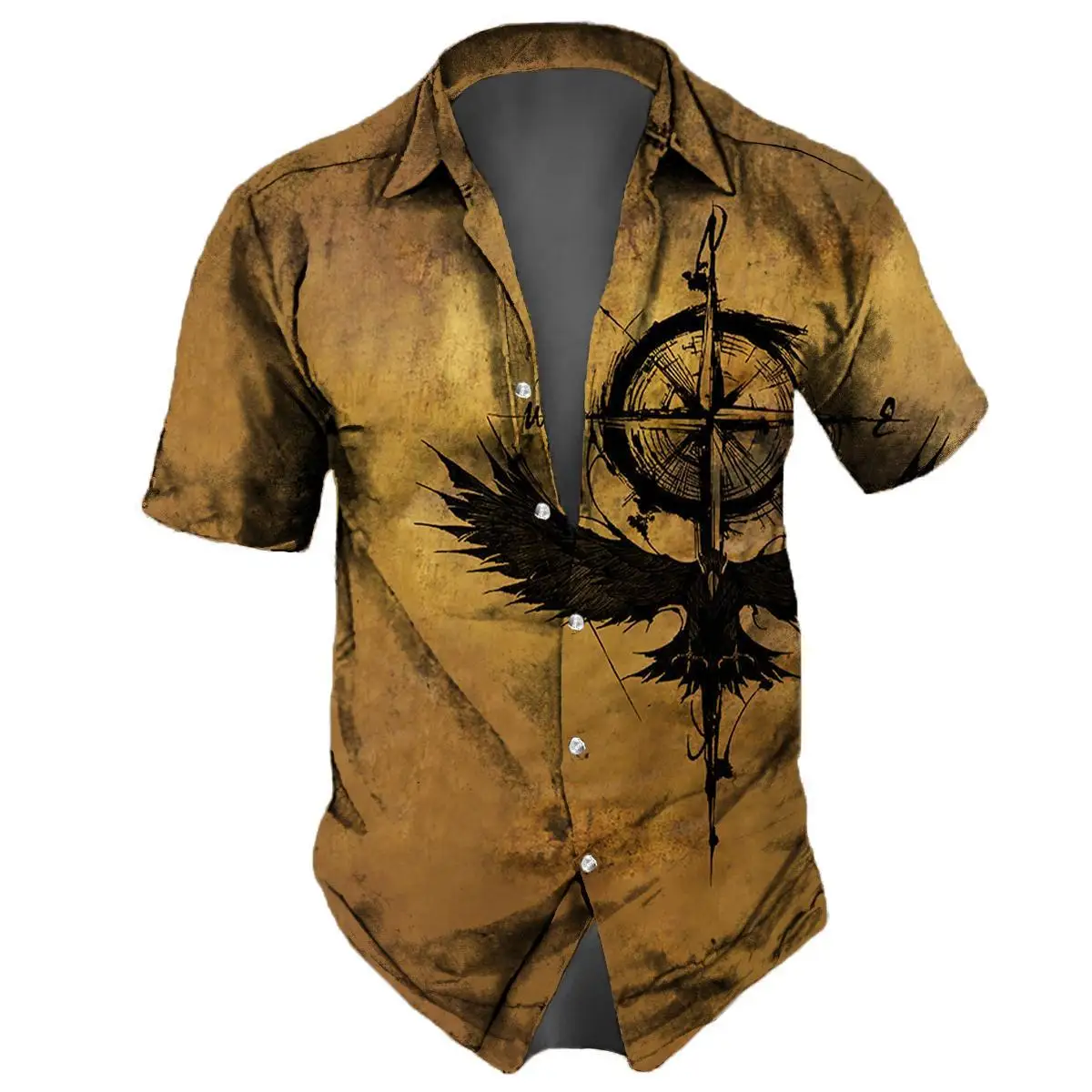 3d Nautische Print Hawaiiaanse Shirts Voor Heren Zomer Mode Heren Shirt Losse Oversized Man Kleding 2024 Retro Shirt Met Korte Mouwen