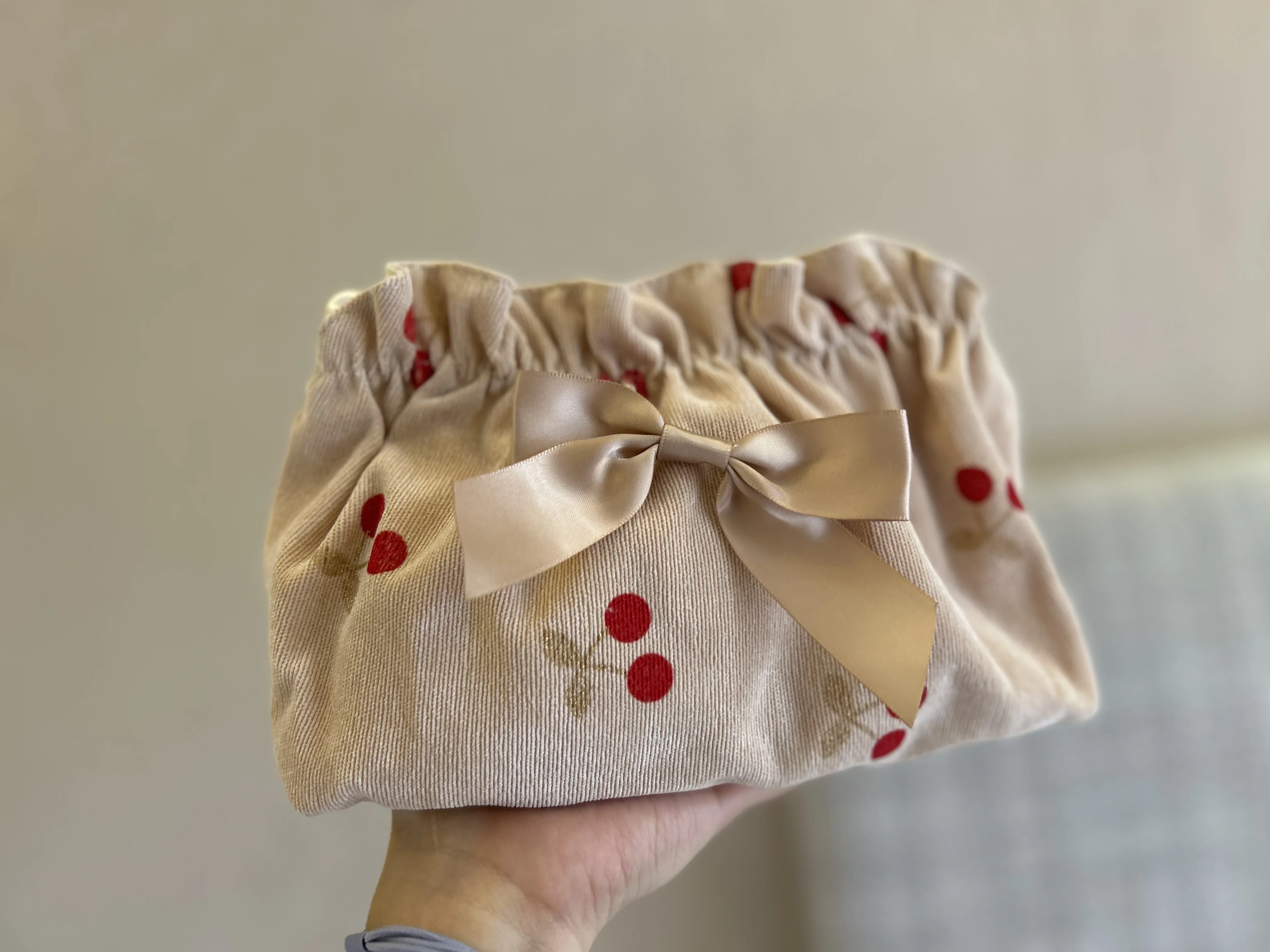 Bolsas de maquillaje grandes con Estampado de cereza para cosméticos, bolsa de maquillaje, lindas bolsas de viaje portátiles coreanas con