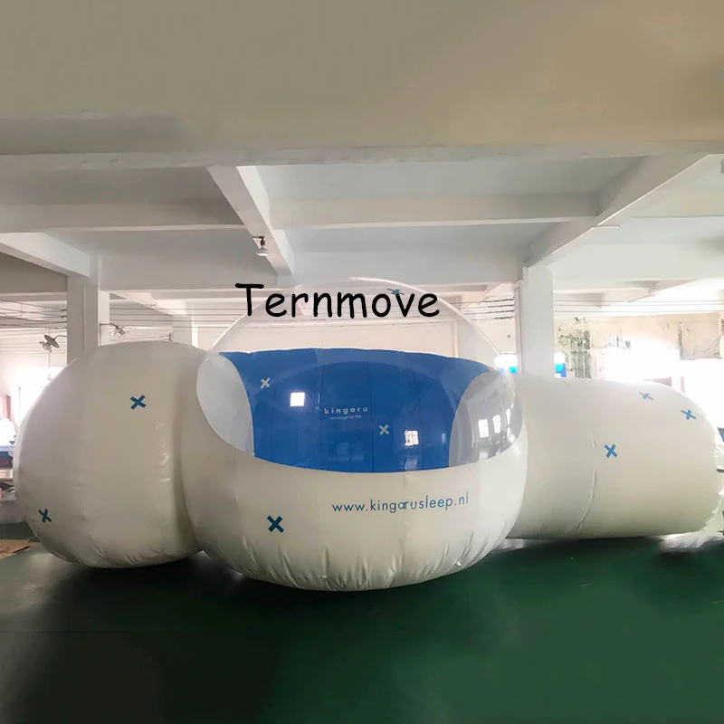 inflatable tent with rooms, large camping tent,2 room inflatable clear lawn bubble tent with corridor,beach tent design