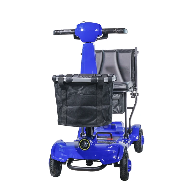 Foldable Electric Mobility Scooter, Long Range With Dual Lithium Batteries, Storage Basket Included For Senior Shopping&Park Use