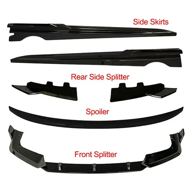 MAGICKIT 6PCS AERO Body Kits Front Splitter Spoiler Rear Diffuser For BMW X5M F95 2020-2022 CAR Accessories Gloss Black