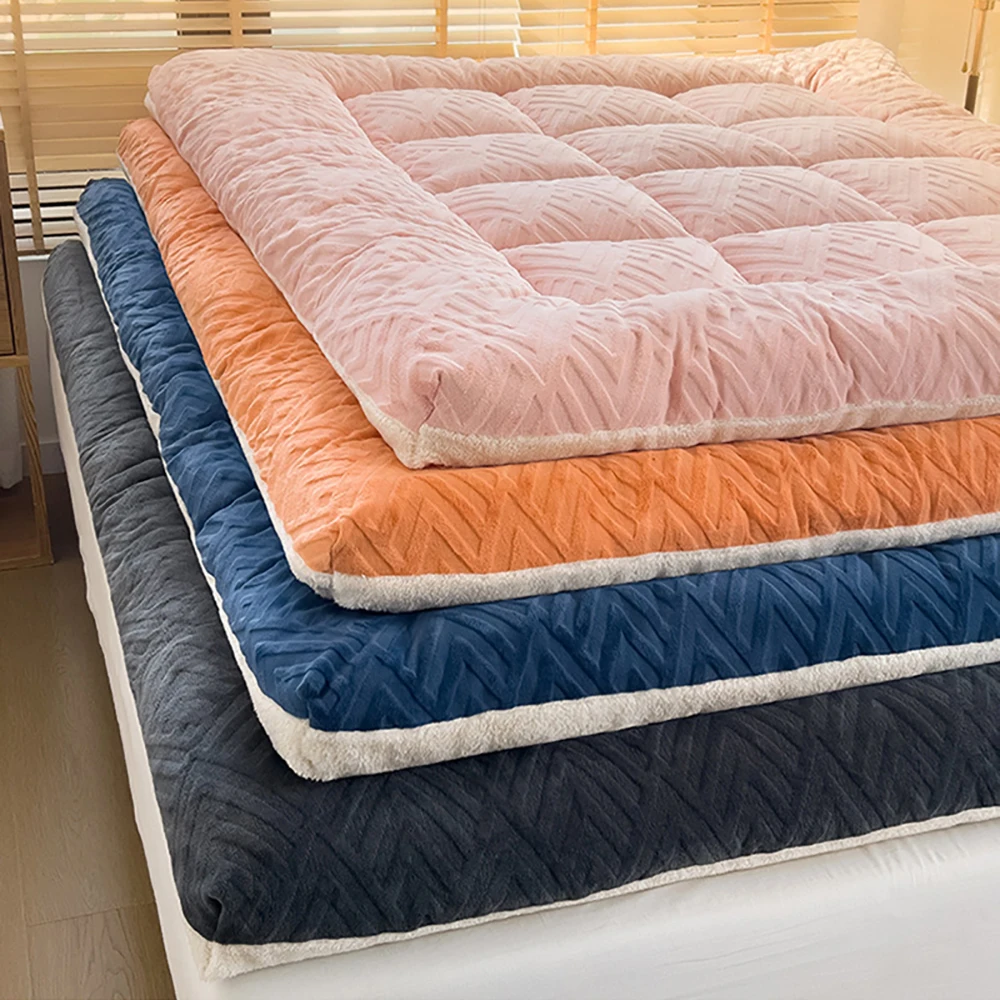 Lamb Velvet Mattress Thickened Cushion Home Tatami Dormitory Single Student Dormitory Bed Carpet Sponge Double Bed Weighted Mat