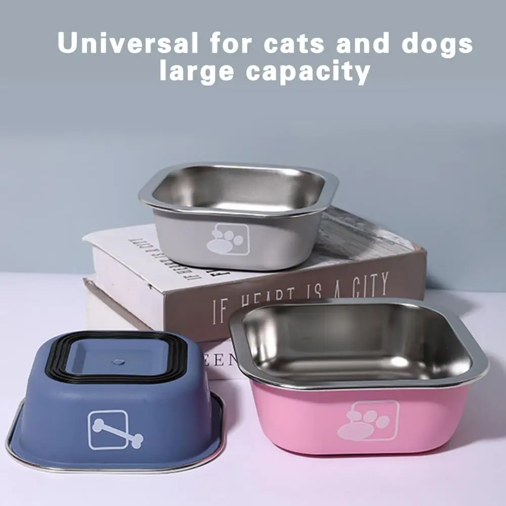 

Dog Bowl Stainless Steel Non-Slip Cat Small Medium Large Dog Feeder Bowls And Drinkers With Rubber Base Dog Supplies