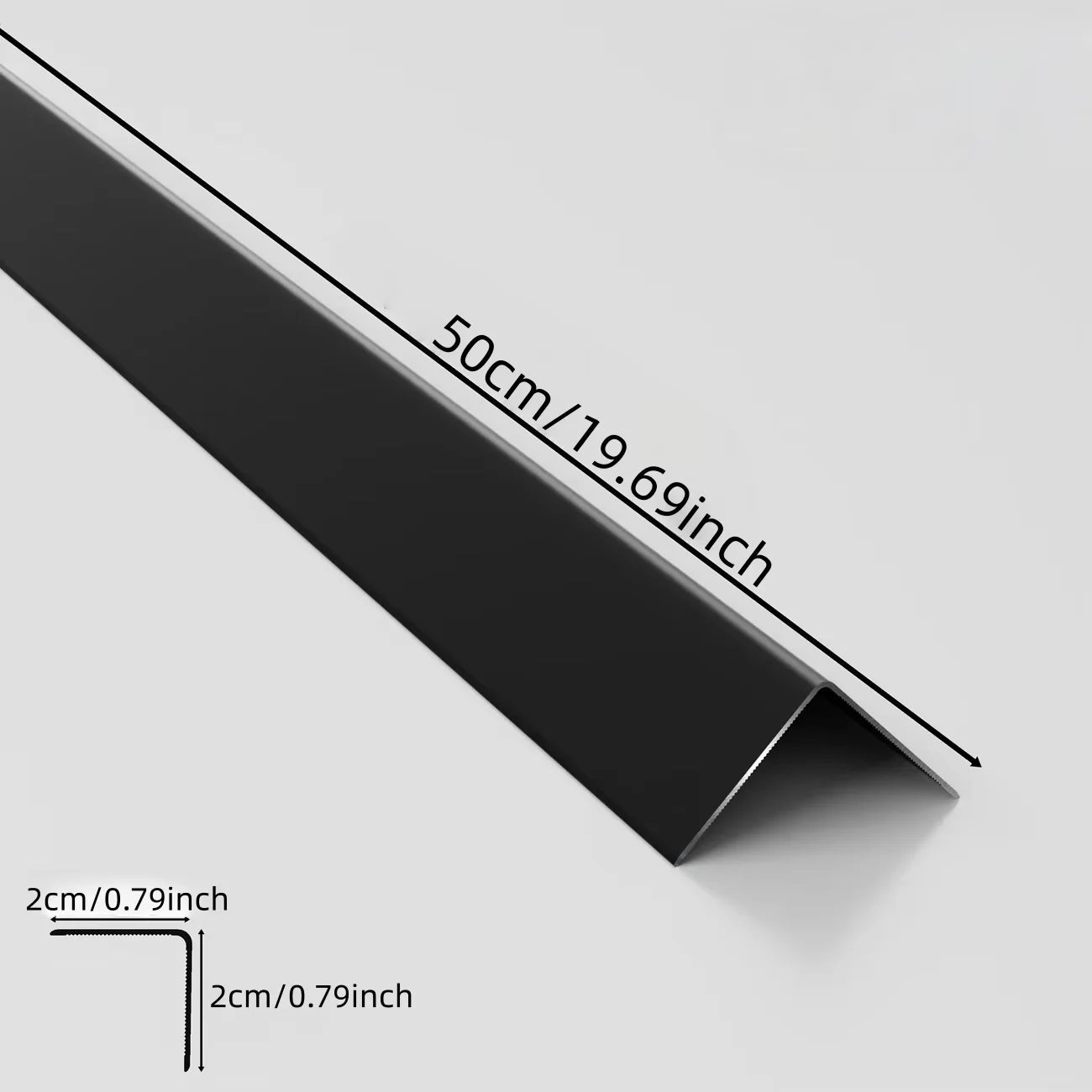 1PC 50cm/19.69in Aluminum Alloy Right-Angle Edge Guard Trim, Wall Corner, Tile Step Edge Finishing and Wrapping Decorative Strip