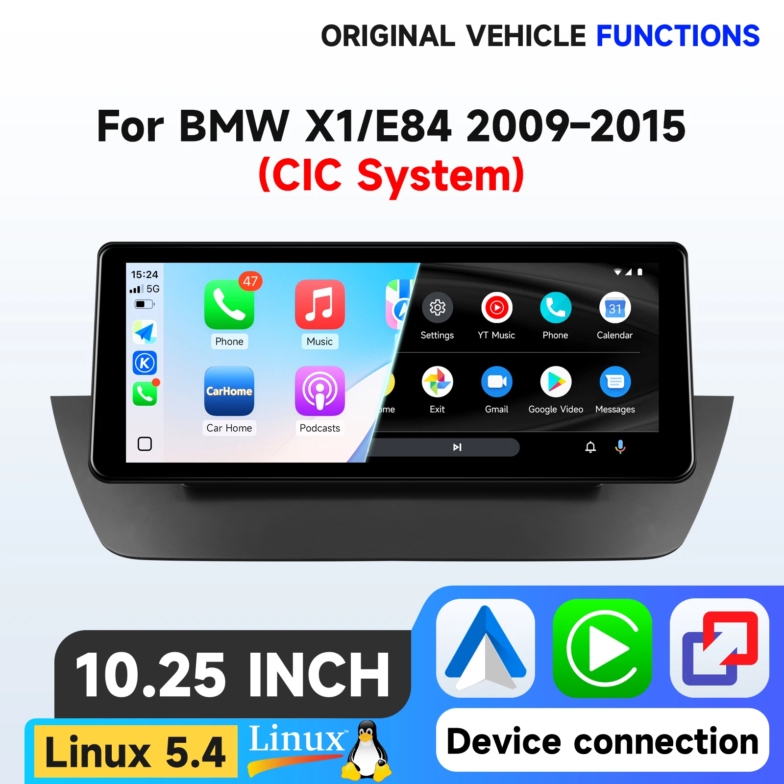Hizpo 12.3'' Draadloos CarPlay Android Auto Auto Multimedia Scherm voor BMW X1 E84 2009-2015 CIC Systeem Touch Display Airplay Autoradio Speler Stereo GPS Navigatie Audio Originele Auto CD Speler
