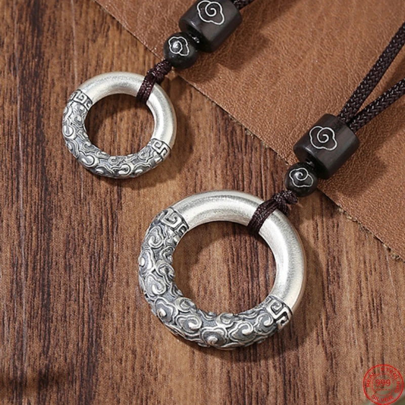 

Подвески BOCAI S999 из стерлингового серебра для женщин: Новая модная коллекция, цельные, безопасные амулеты с узором «Благоприятные облака», в стиле панк, оптом